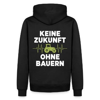 Keine Zukunft ohne Bauern Bauer Demo Landwirt - Männer Premium Bio Hoodie - Schwarz - Hinten - Nico (187cm)