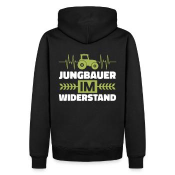 Jungbauer im Widerstand Bauer Demo Landwirt - Männer Premium Bio Hoodie - Schwarz - Hinten - Nico (187cm)
