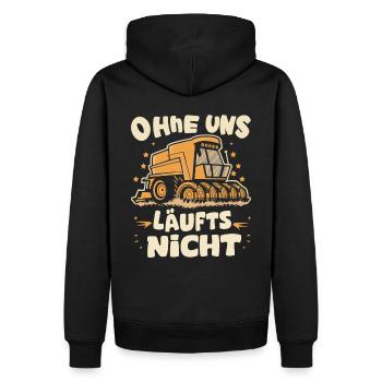 Ohne uns läuft nichts Protest Großdemo Demo Streik - Männer Premium Bio Hoodie - Schwarz - Hinten - Nico (187cm)