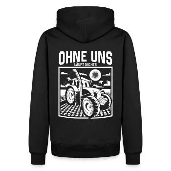 Ohne uns läuft nichts Protest Großdemo Demo Streik - Männer Premium Bio Hoodie - Schwarz - Hinten - Nico (187cm)