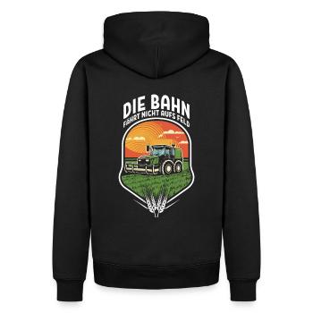 Bahn fährt nicht auf Feld Großdemo Demo Streik - Männer Premium Bio Hoodie - Schwarz - Hinten - Nico (187cm)