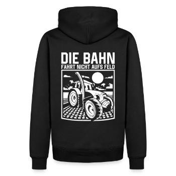 Bahn fährt nicht auf Feld Großdemo Demo Streik - Männer Premium Bio Hoodie - Schwarz - Hinten - Nico (187cm)