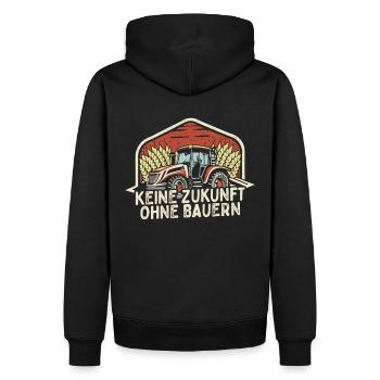 Keine Zukunft ohne Bauern Bauer Demo Landwirt - Männer Premium Bio Hoodie - Schwarz - Hinten - Nico (187cm)