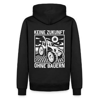 Keine Zukunft ohne Bauern Bauer Demo Landwirt - Männer Premium Bio Hoodie - Schwarz - Hinten - Nico (187cm)