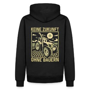 Keine Zukunft ohne Bauern Bauer Demo Landwirt - Männer Premium Bio Hoodie - Schwarz - Hinten - Nico (187cm)