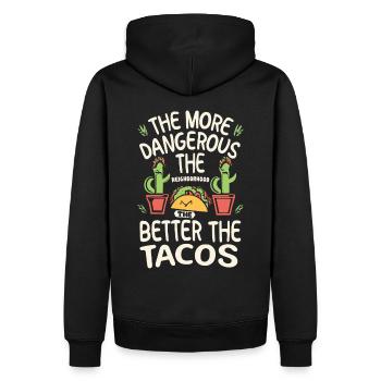 T-shirt Tacos & Adventure – Dangereusement bon ! - Sweat à capuche Premium bio Homme - noir - Dos - Nico (187cm)