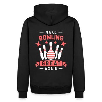 Make Bowling Great Again - Bowling Ball Pin - Sweat à capuche Premium bio Homme - noir - Dos - Nico (187cm)