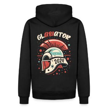 Glabiator Studium Abschlussklasse Abitur Abi 2024 - Männer Premium Bio Hoodie - Schwarz - Hinten - Nico (187cm)