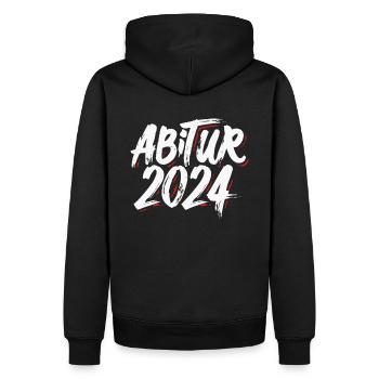 Abitur 2024 Abi Studium Abschlussklasse - Männer Premium Bio Hoodie - Schwarz - Hinten - Nico (187cm)