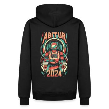 Abitur 2024 Abi Abschlussklasse Astronaut - Männer Premium Bio Hoodie - Schwarz - Hinten - Nico (187cm)