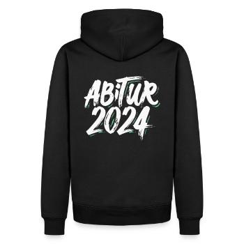 Abitur 2024 Abi Studium Abschlussklasse - Männer Premium Bio Hoodie - Schwarz - Hinten - Nico (187cm)