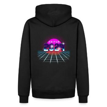 Abitur 2024 Abi Studium Abschlussklasse - Männer Premium Bio Hoodie - Schwarz - Hinten - Nico (187cm)