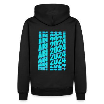 Abitur 2024 Abi Studium Abschlussklasse - Männer Premium Bio Hoodie - Schwarz - Hinten - Nico (187cm)