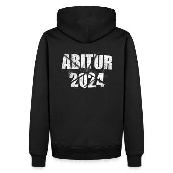 Abitur 2024 Abi Studium Abschlussklasse - Männer Premium Bio Hoodie - Schwarz - Hinten - Nico (187cm)