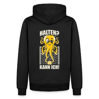 Halten? Kann ich! Handballtorwart Handball Torwart - Männer Premium Bio Hoodie - Schwarz - Hinten - Nico (187cm)