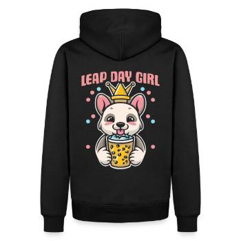 Leap Day Queen 29. Februar Geburtstag - Männer Premium Bio Hoodie - Schwarz - Hinten - Nico (187cm)