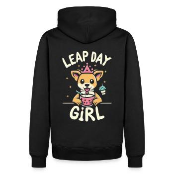 Anniversaire de la reine des jours bissextiles du 29 février - Sweat à capuche Premium bio Homme - noir - Dos - Nico (187cm)