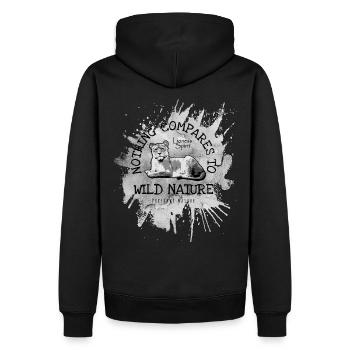 Lionne Splash Gris - Nothing Compares To Nature - Sweat à capuche Premium bio Homme - noir - Dos - Nico (187cm)