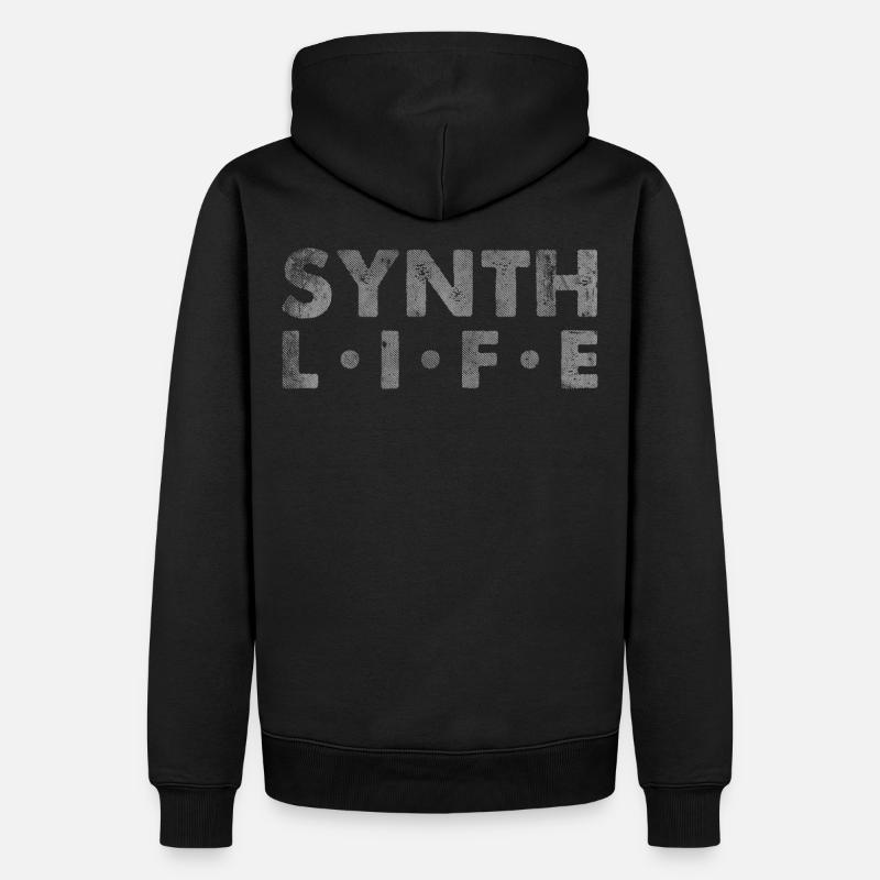 Synth Life Halftone Remix - Männer Premium Bio Hoodie - Schwarz