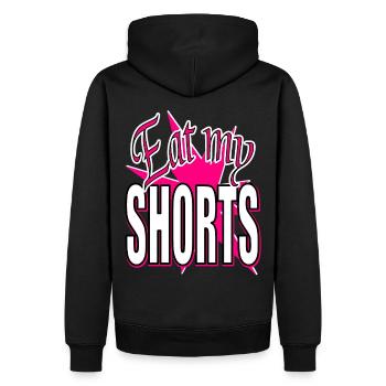 friss meine Shorts - Stern in Pink - Männer Premium Bio Hoodie - Schwarz - Hinten - Nico (187cm)