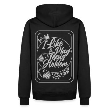 teeshirt Poker"I like to play Texas Holdem" - Sweat à capuche Premium bio Homme - noir - Dos - Nico (187cm)