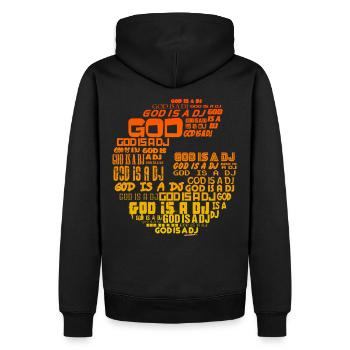 God Is A DJ - Men’s Premium Organic Hoodie - black - Back - Nico (187cm)