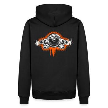 Speaker Waves DJ - Men’s Premium Organic Hoodie - black - Back - Nico (187cm)