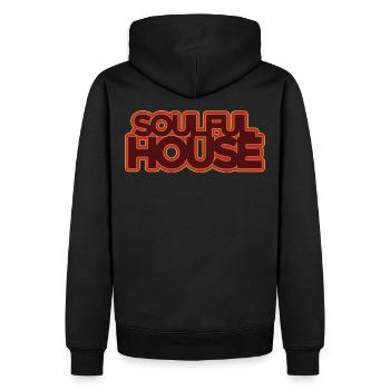 Soulful House Music - Men’s Premium Organic Hoodie - black - Back - Nico (187cm)