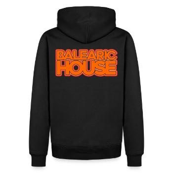 Musique House des Baléares - Sweat à capuche Premium bio Homme - noir - Dos - Nico (187cm)