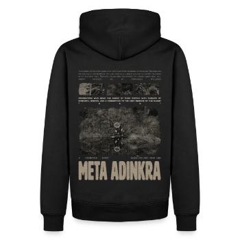 Dark fantasy afro futurism typography graphic - Men’s Premium Organic Hoodie - black - Back - Nico (187cm)