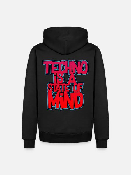 Techno Techno Techno Is A State Of Mind Hard Dark - Men’s Premium Organic Hoodie - black