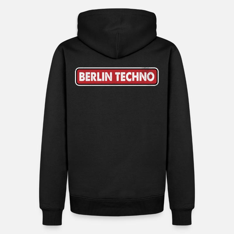 Berlin Techno Ich liebe Techno Musik - Männer Premium Bio Hoodie - Schwarz