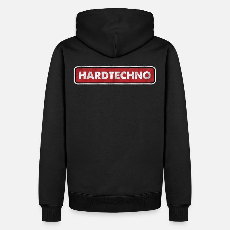 HardTechno Ich liebe harte Techno-Musik - Männer Premium Bio Hoodie - Schwarz