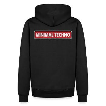 Minimaler Techno - Männer Premium Bio Hoodie - Schwarz - Hinten - Nico (187cm)
