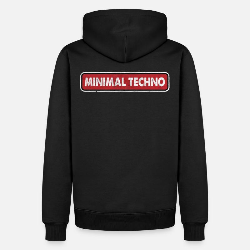Minimaler Techno - Männer Premium Bio Hoodie - Schwarz