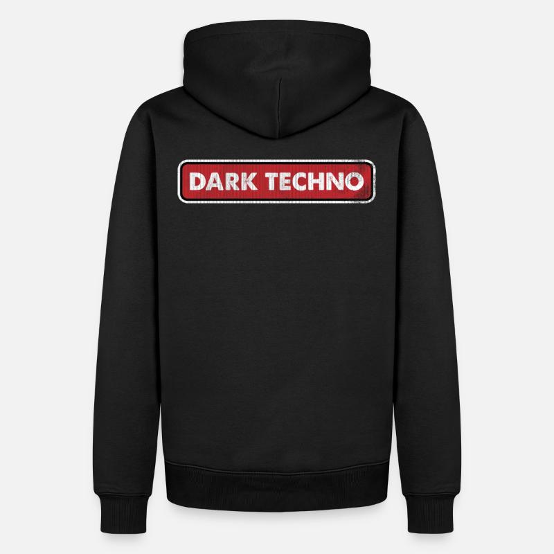 Dunkler Techno - Männer Premium Bio Hoodie - Schwarz