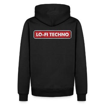 Lo Fi Techno - Männer Premium Bio Hoodie - Schwarz - Hinten - Nico (187cm)
