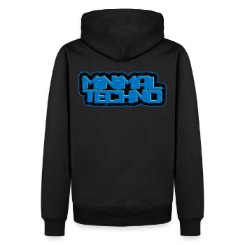 Minimal Techno - Wir lieben Minimal Techno Musik - Männer Premium Bio Hoodie - Schwarz - Hinten - Nico (187cm)