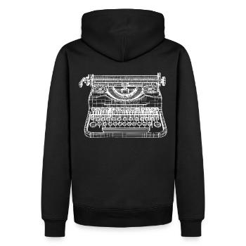 Machine à écrire Wireframe - Sweat à capuche Premium bio Homme - noir - Dos - Nico (187cm)