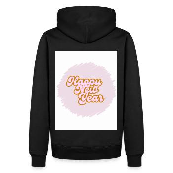 Rose Logo de bonne année - Sweat à capuche Premium bio Homme - noir - Dos - Nico (187cm)