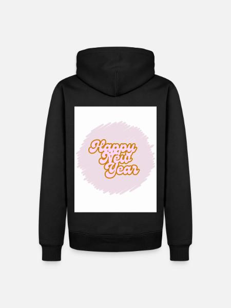 Rose Logo de bonne année - Sweat à capuche Premium bio Homme - noir