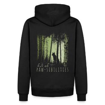 Plein de Pawsibilities ! Lynx Silhouette Wildcat - Sweat à capuche Premium bio Homme - noir - Dos - Nico (187cm)