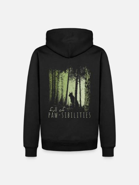 Full Of Pawsibilities! Luchs Silhouette Wildkatze - Männer Premium Bio Hoodie - Schwarz