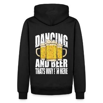 Danse et bière en disant drôle - Sweat à capuche Premium bio Homme - noir - Dos - Nico (187cm)