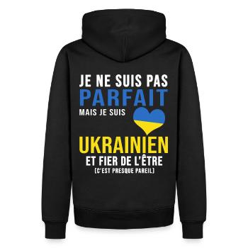 ukraine ukrainien parfait drapeau ukraine - Sweat à capuche Premium bio Homme - noir - Dos - Nico (187cm)