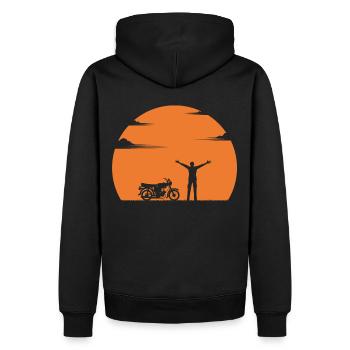 Sunset (Joy Edition) - Sweat à capuche Premium bio Homme - noir - Dos - Nico (187cm)