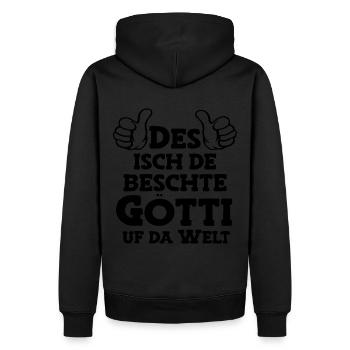 Des isch de beschte Götti uf da Welt bescht Götti - Männer Premium Bio Hoodie - Schwarz - Hinten - Nico (187cm)