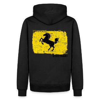 Emblème du symbole du drapeau de Stuttgart - Sweat à capuche Premium bio Homme - noir - Dos - Nico (187cm)