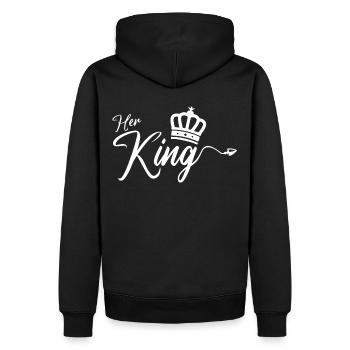 Her King King Queen En forme de couple blanc - Sweat à capuche Premium bio Homme - noir - Dos - Nico (187cm)