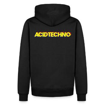 Acid Techno Glitch | I Love Acid Techno - Men’s Premium Organic Hoodie - black - Back - Nico (187cm)